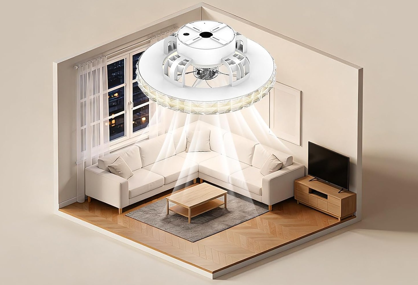Ateroll Deckenventilator mit Beleuchtung