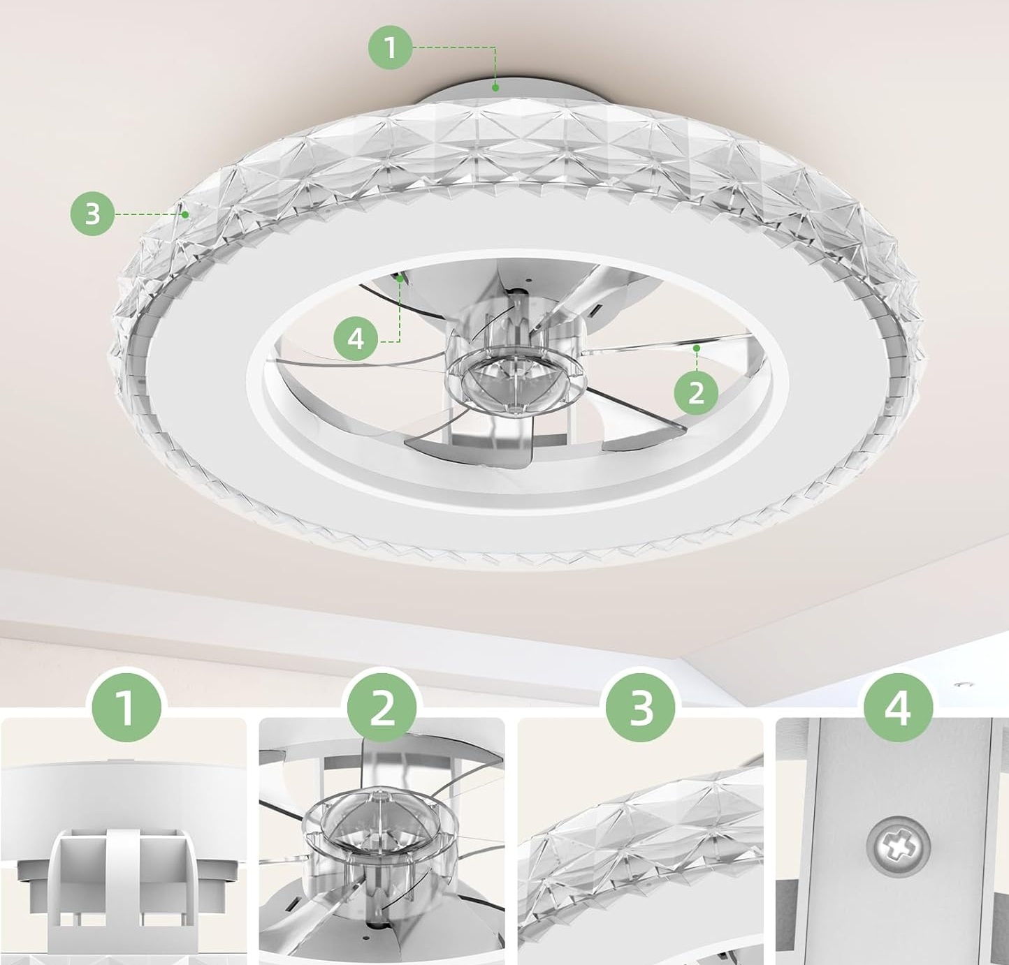 Ateroll Deckenventilator mit Beleuchtung