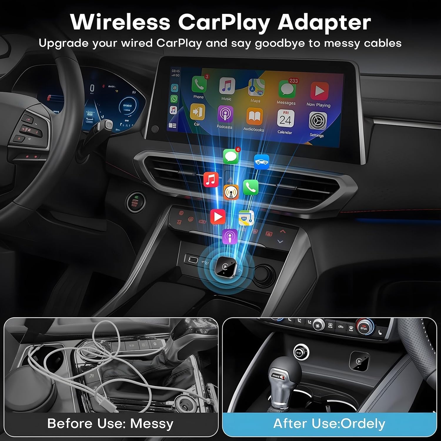 USB‑C Wireless-CarPlay- und Android-Auto-Adapter