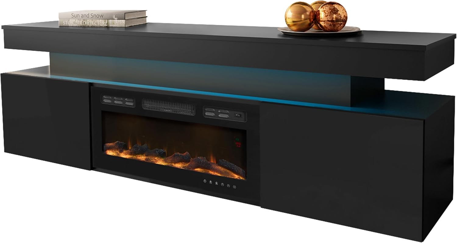 Mirjan24 TV Schrank Serkuzo EF 2D mit Elektrischem Kamin