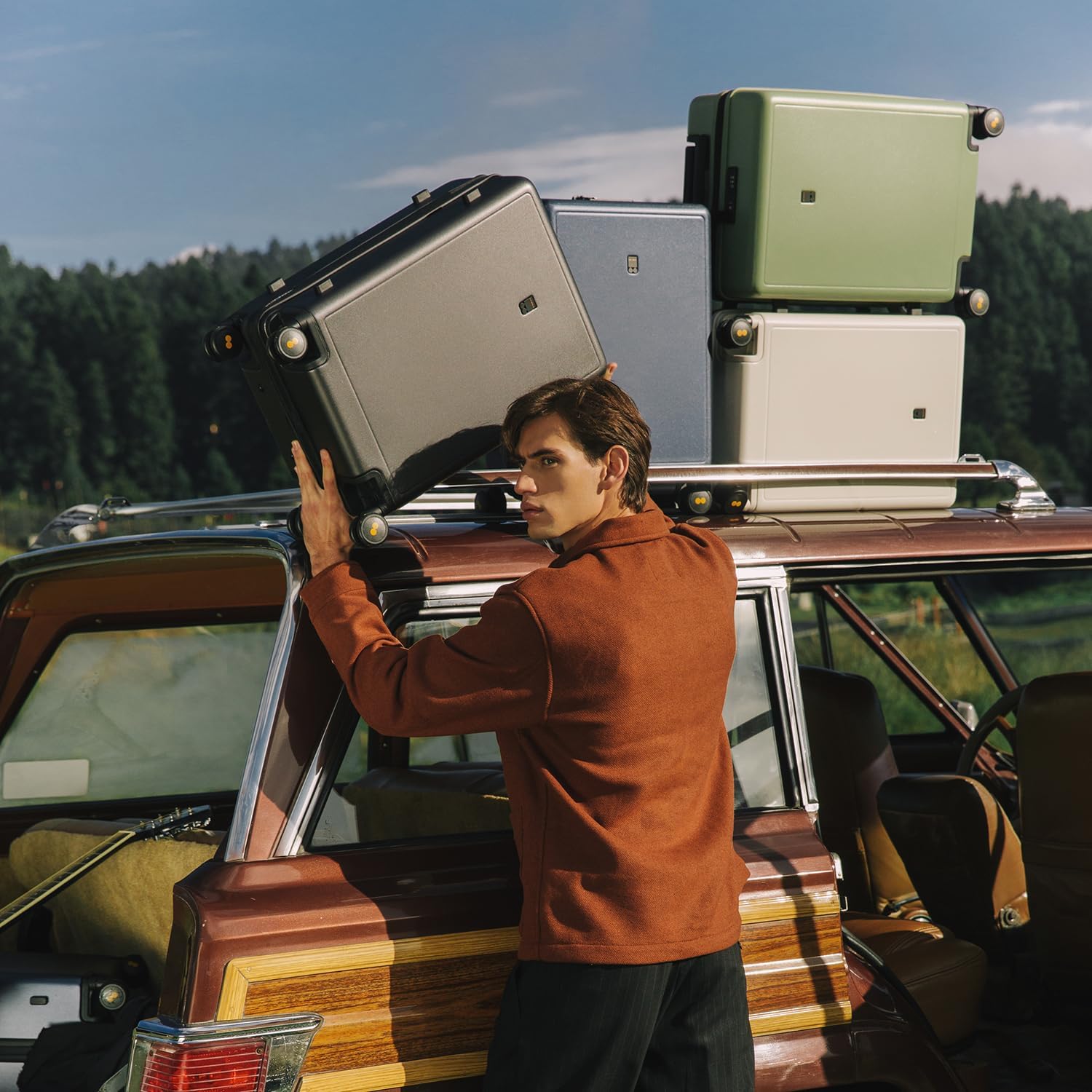 LEVEL8 Koffer Trolley Handgepäck – Stilvolles Business-Gepäck mit Micro-Diamond Design