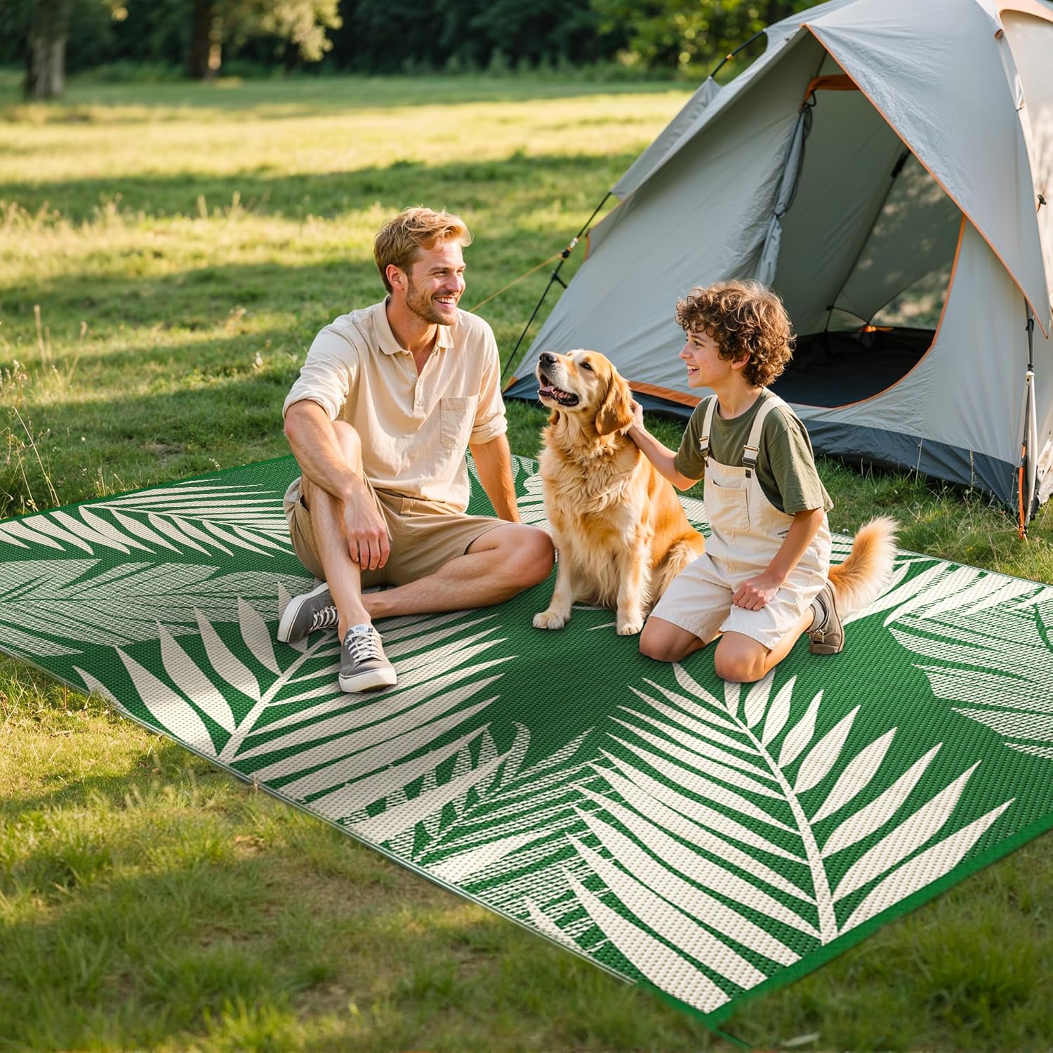 GENIMO Outdoor Teppich 150x240 cm – Wetterfester Camping- und Balkonteppich