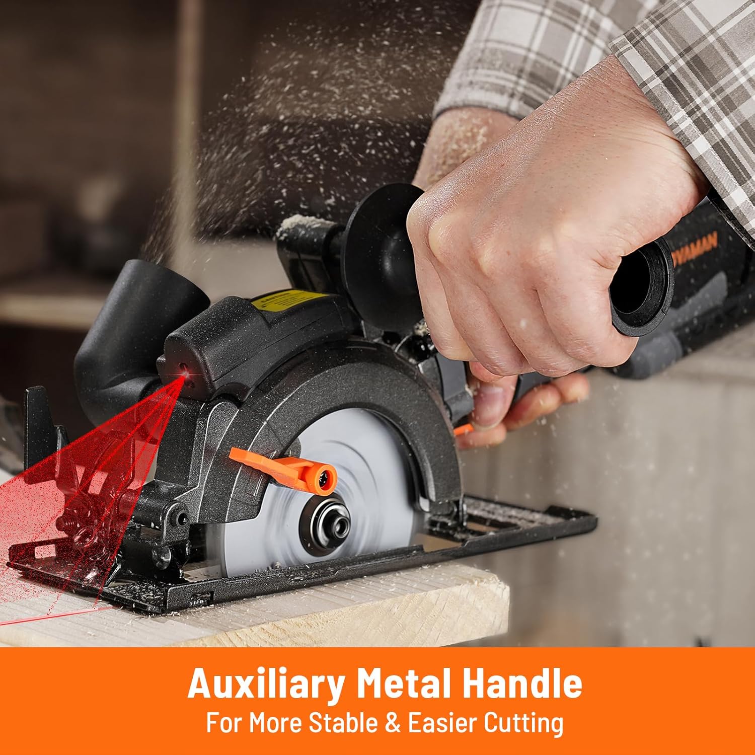 DOVAMAN Mini Handkreissäge 710W – Präzise Schnitte mit Laserführung