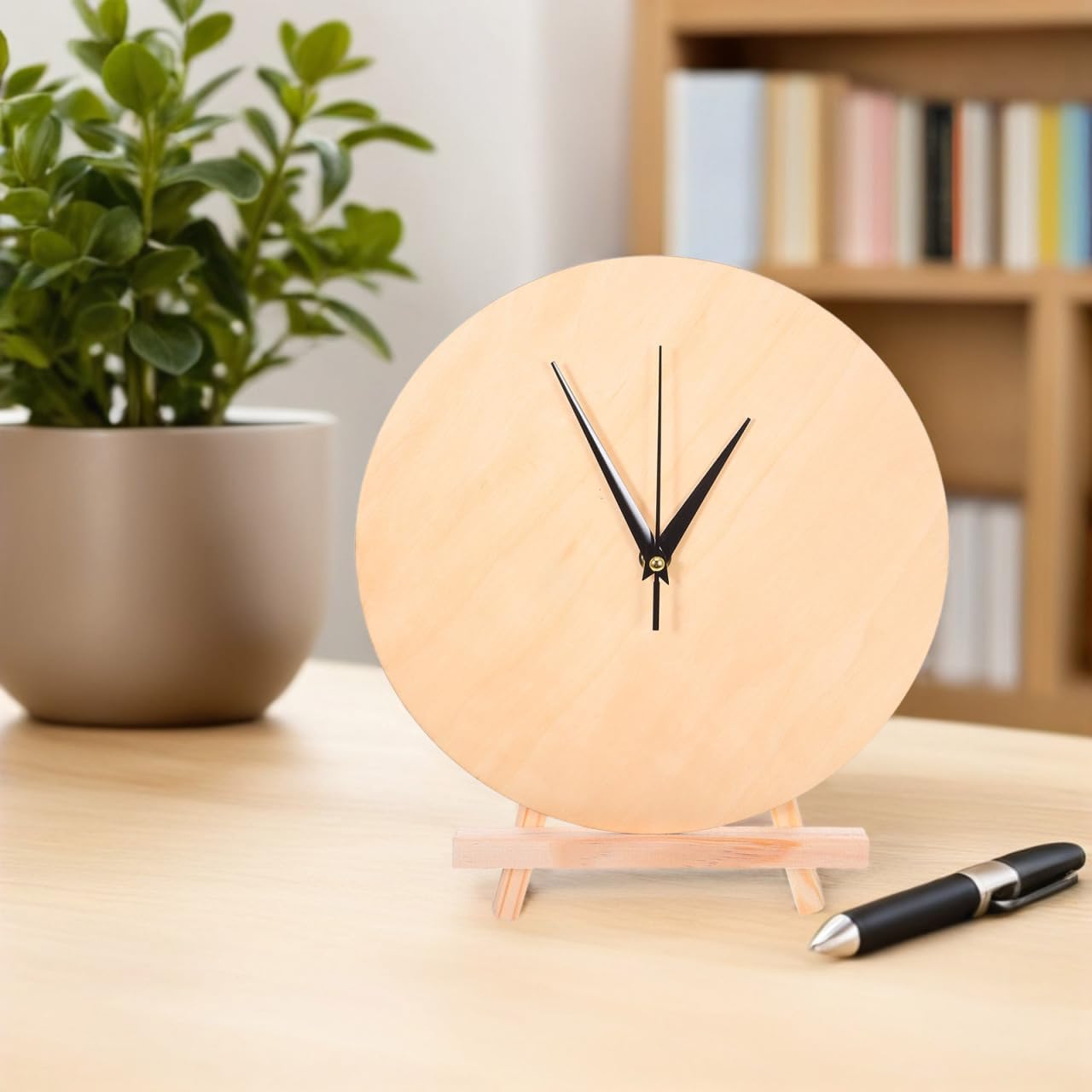 ABOOFAN Runde Holzuhr 25 cm