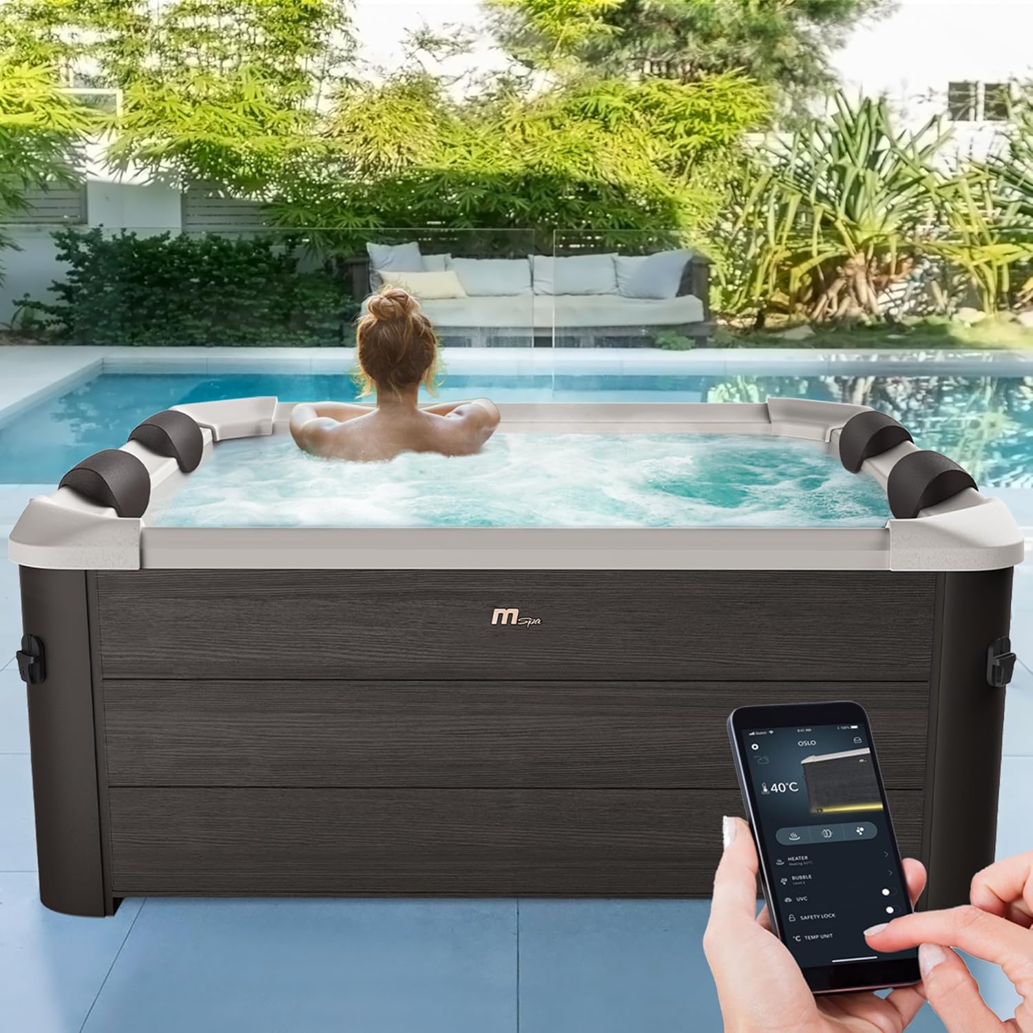 Miweba Whirlpool MSpa Tribeca mit fester Außenwand – luxuriöse Wellnessmomente für Zuhause