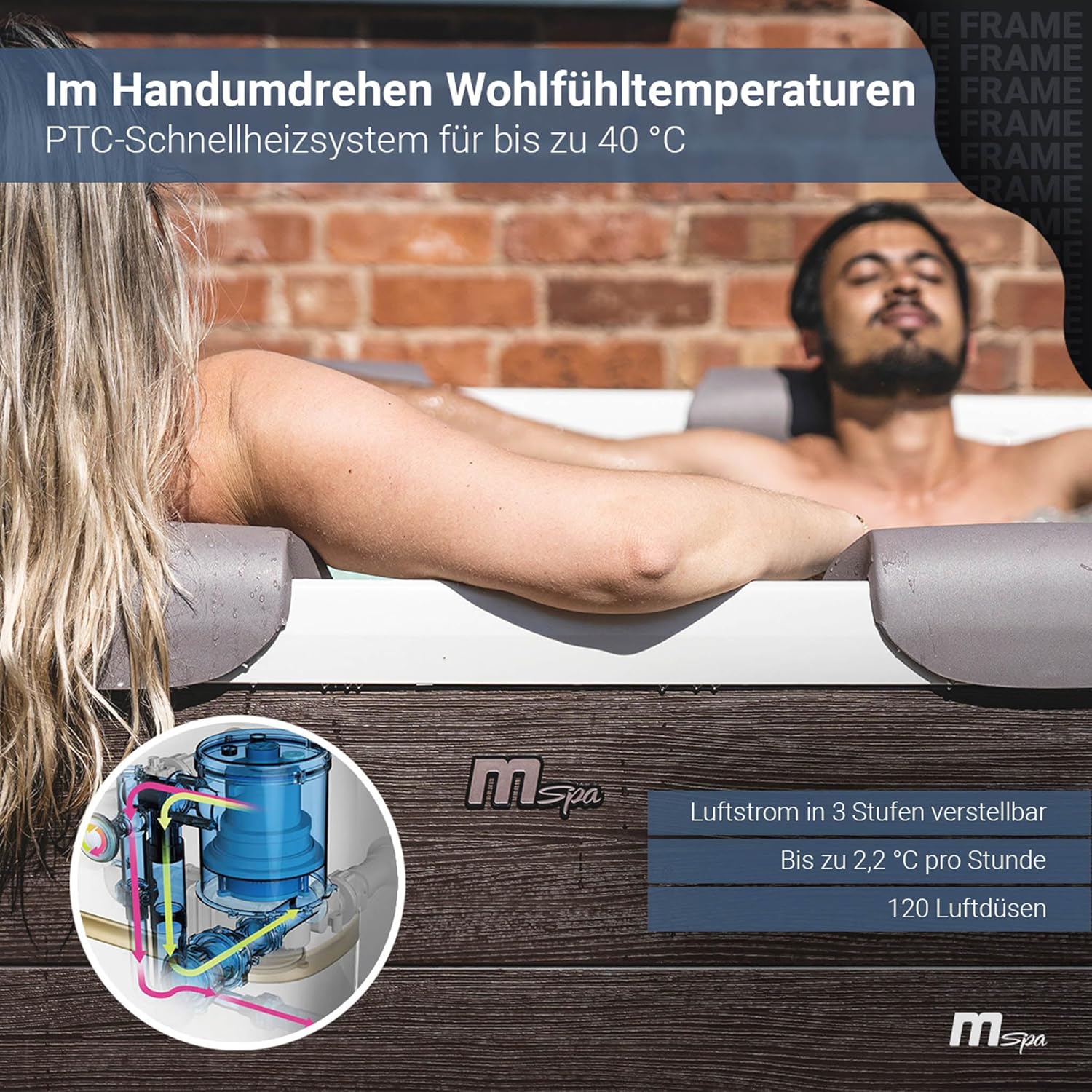 Miweba Whirlpool MSpa Tribeca mit fester Außenwand – luxuriöse Wellnessmomente für Zuhause