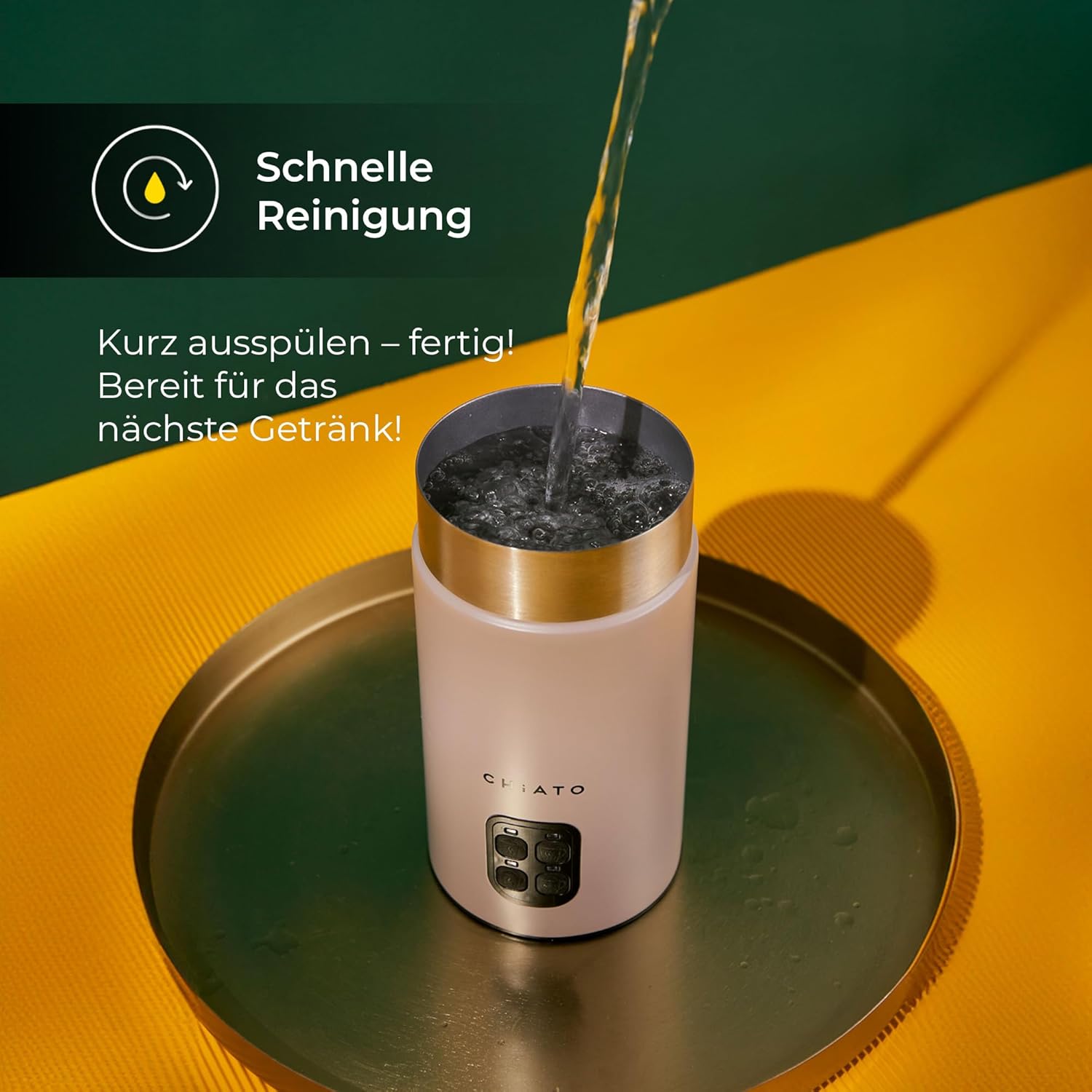 Chiato milkPLAY Milchaufschäumer Elektrisch – Vielseitiger 4-in-1 Milk Frother für kreative Kaffee- und Milchgetränke