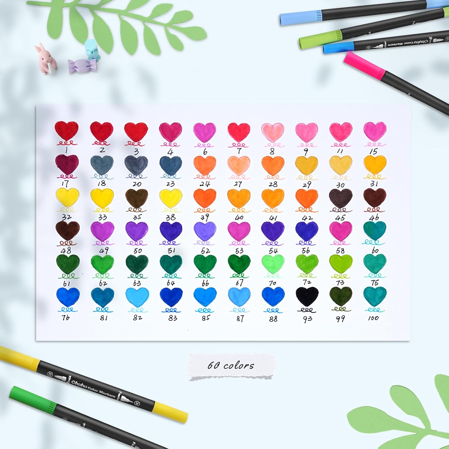 Ohuhu Filzstifte 60 Farben – Kreative Vielfalt für präzises & künstlerisches Arbeiten