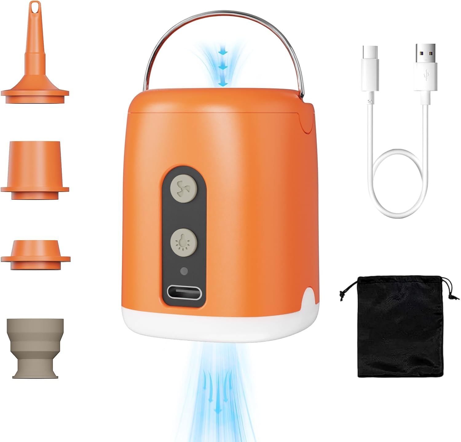 Elektrische Luftpumpe für Luftmatratzen mit Akku & LED – Kompakt, kraftvoll und vielseitig einsetzbar