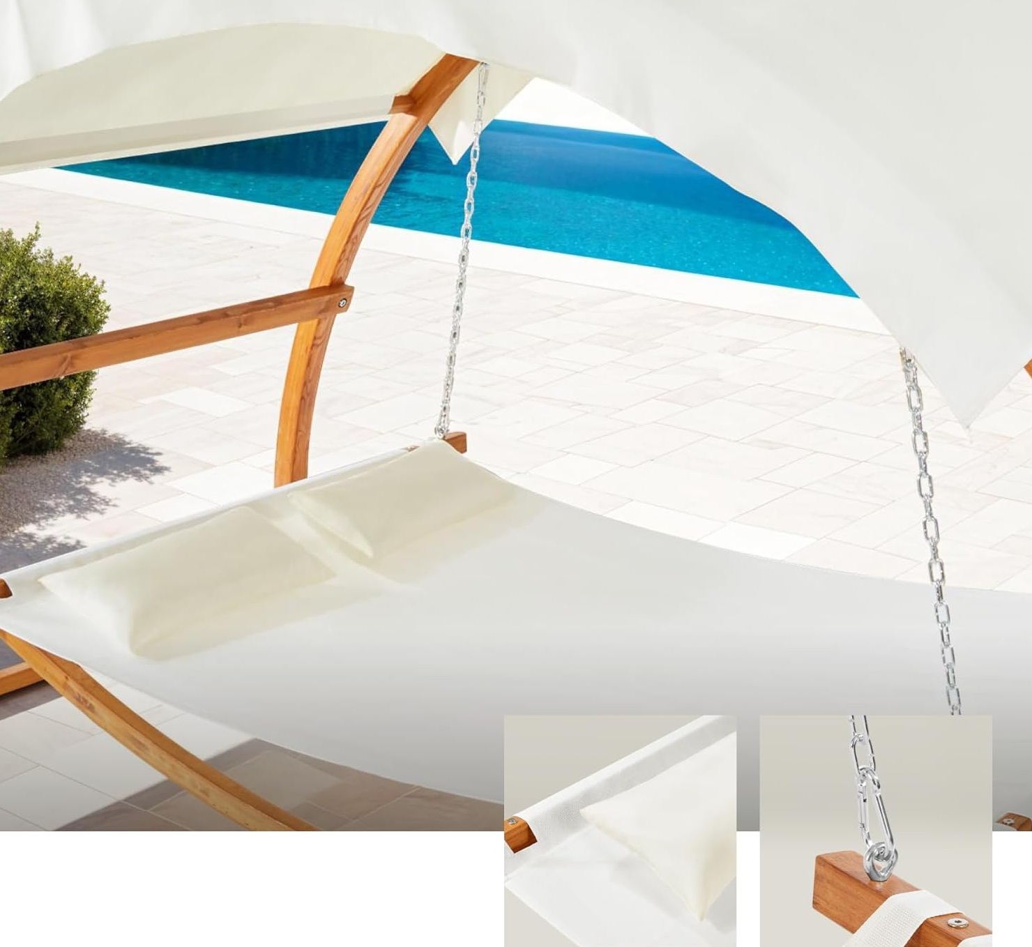 tectake® Doppel Hängematte mit Gestell – Perfekt für entspannte Stunden zu zweit im Garten