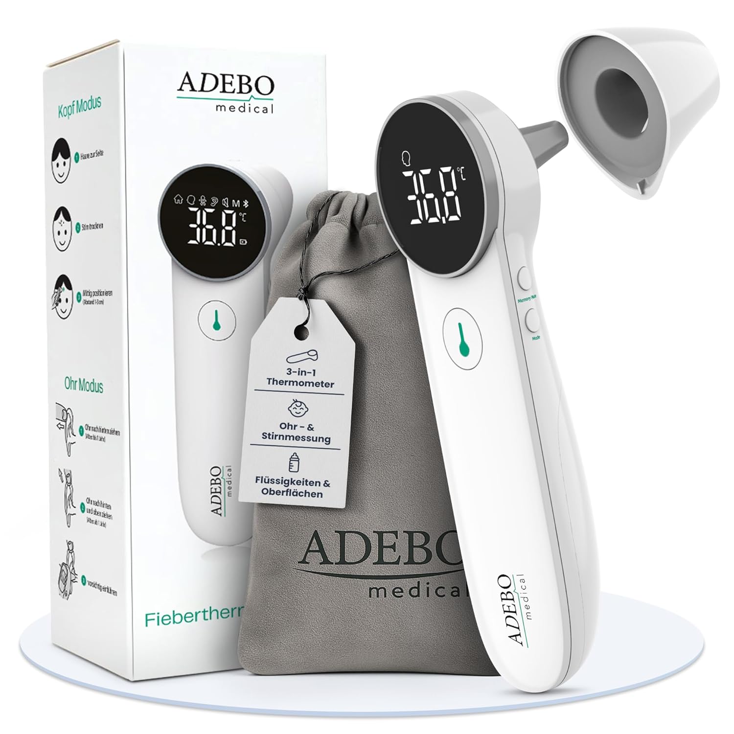 ADEBO Medical Fieberthermometer Stirn & Ohr