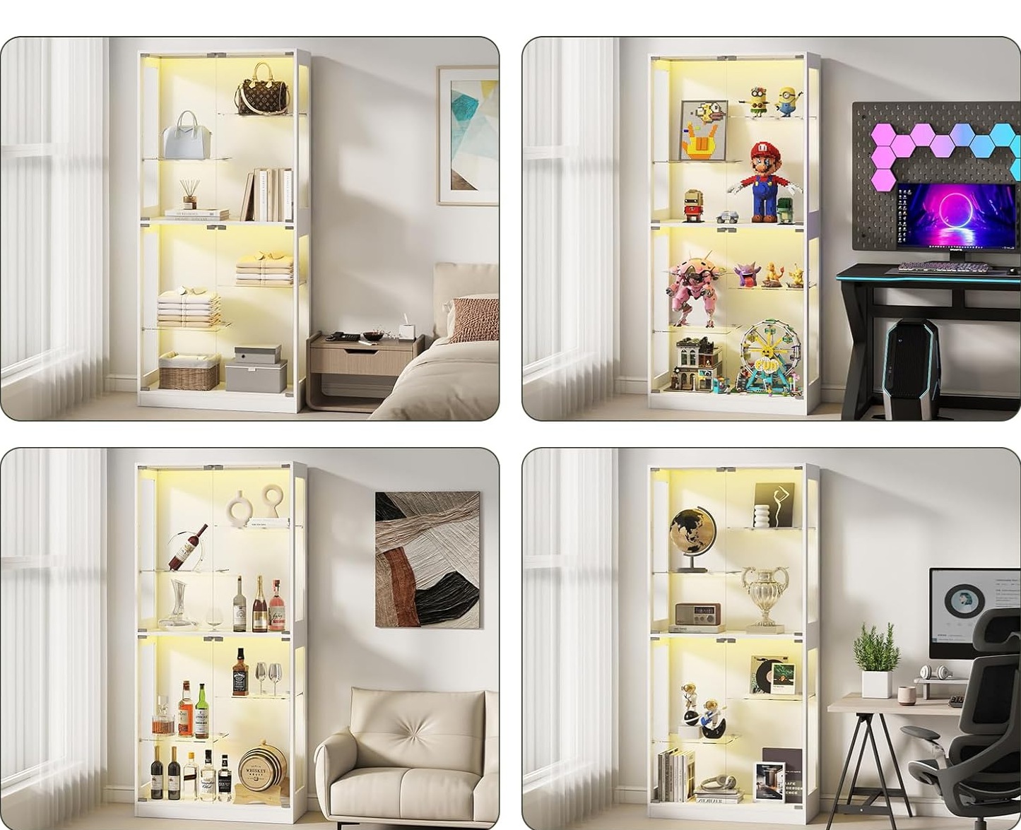 Lamtor Glasvitrine stehend 175 cm mit RGB-LED