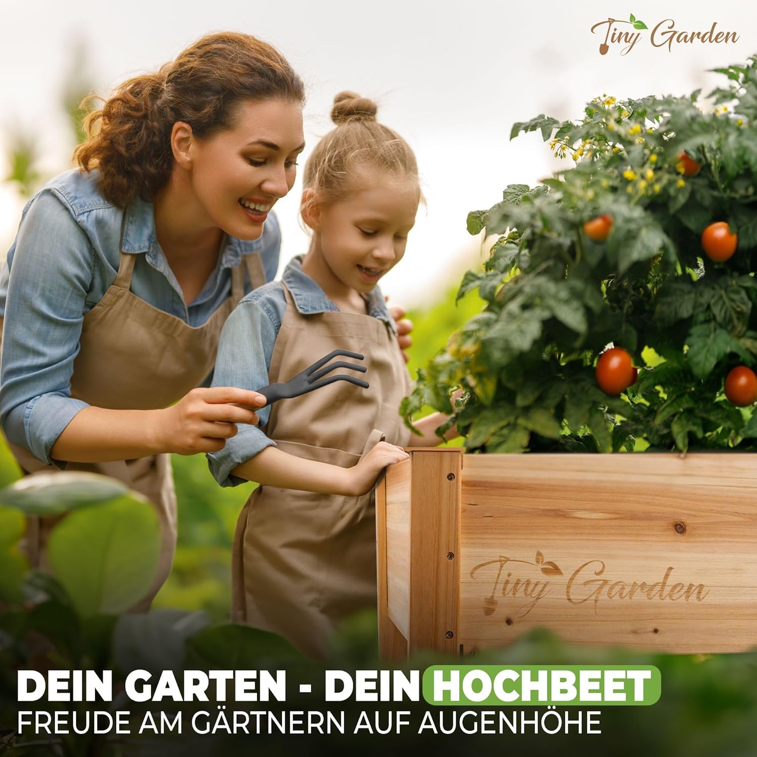 Premium Hochbeet aus Holz mit Rollen für Balkon