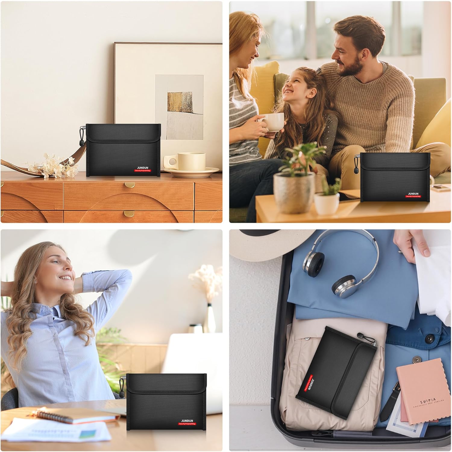 JUNDUN 2er Pack Feuerfeste Tasche