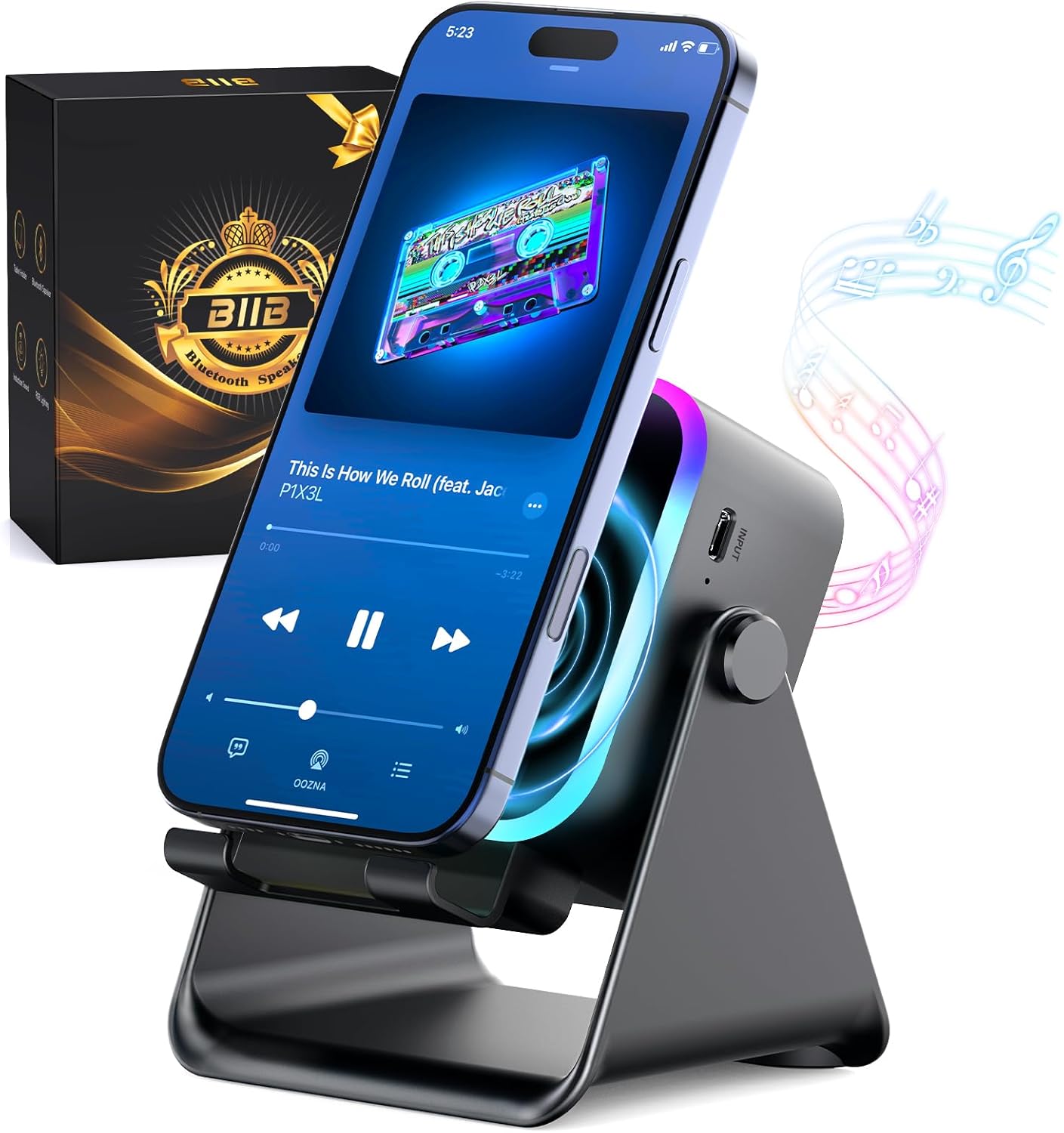 BIIB Induktions Bluetooth Lautsprecher mit Telefonständer