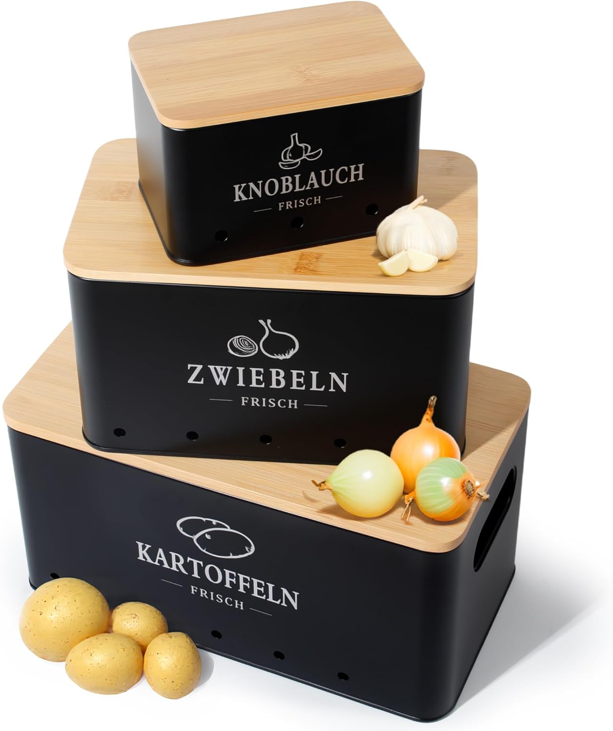 GREELUE Kartoffel Aufbewahrungsbox 3er Set
